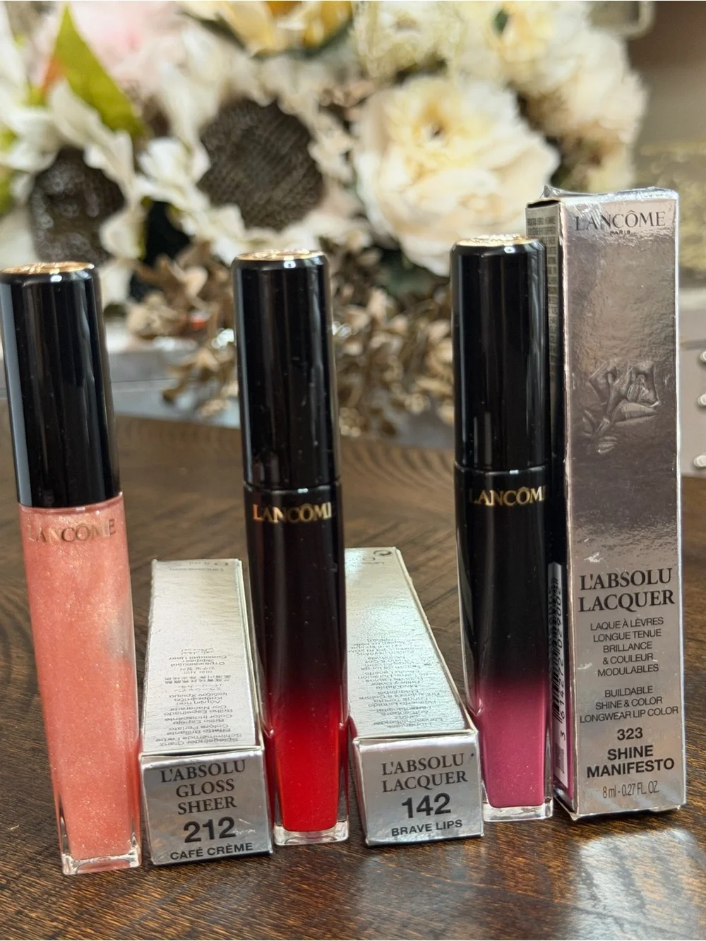 Lancôme L'Absolu Lip Collection - Bundle Sheer & Lacquer x 3